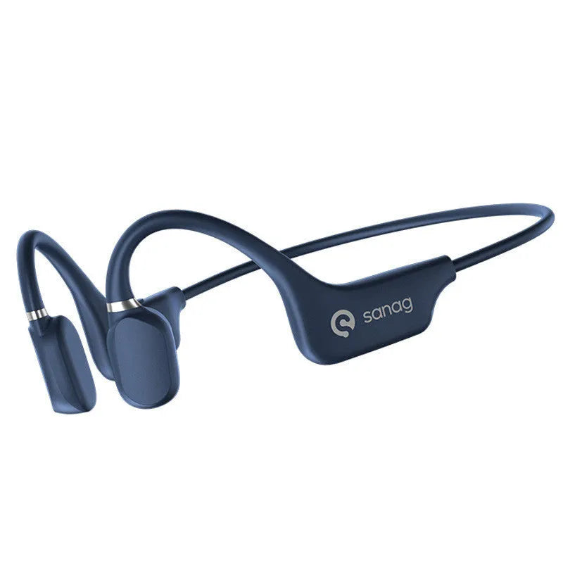Wireless bone conduction Bluetooth headset in hanging neck style for sports.
