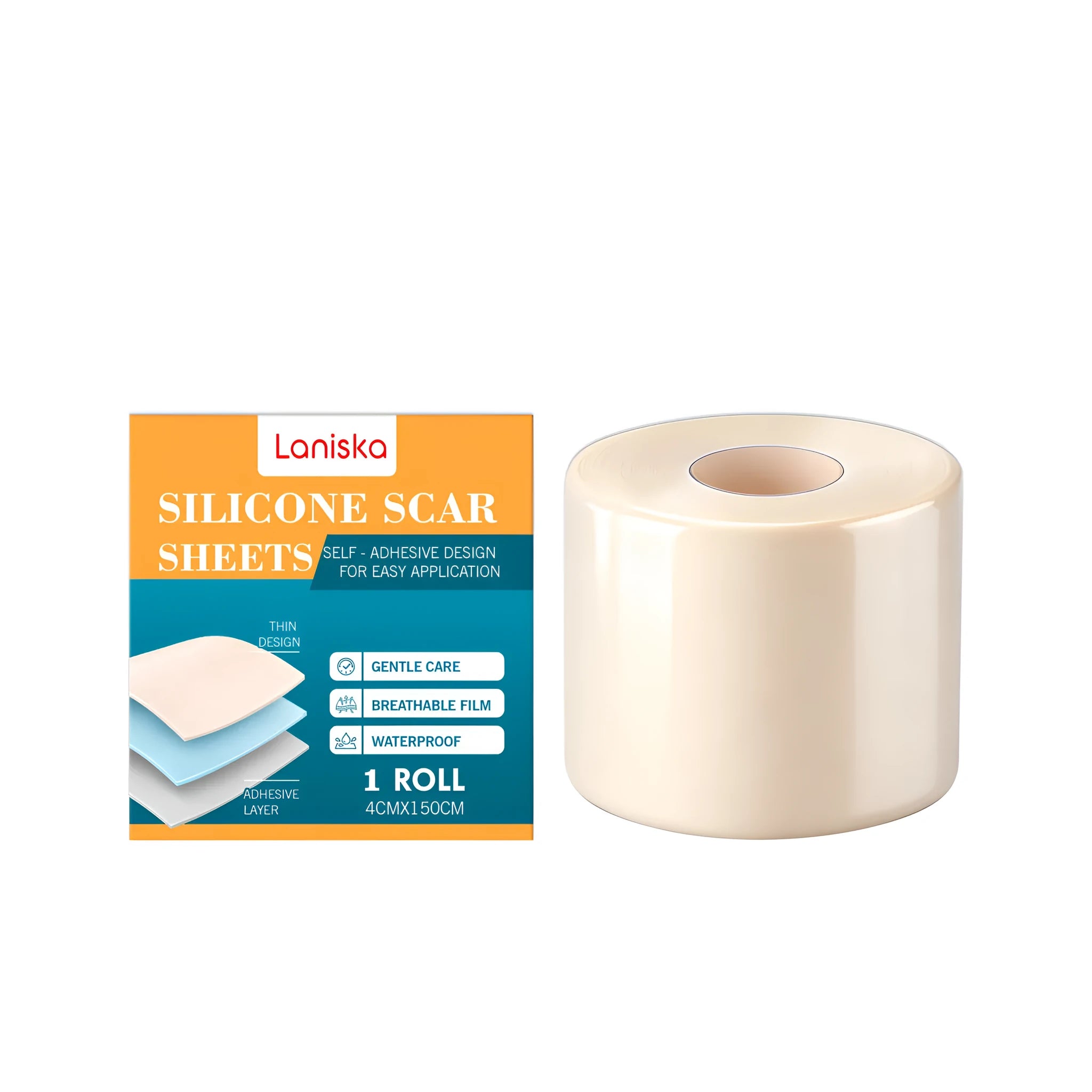 Silicone Scar Patch 1 Roll roll packaging with mint leaf ingredient for scar reduction