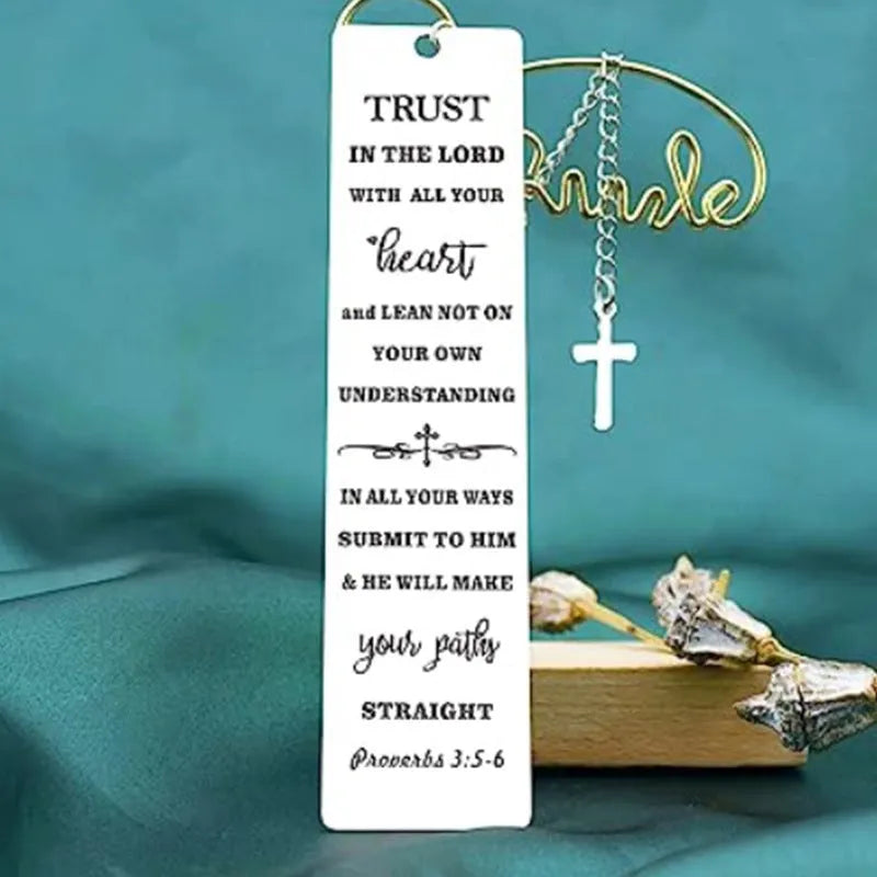 Stainless steel bookmark with engraved Bible verse in CF-S5170 colour