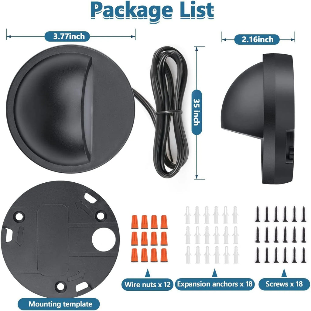 Compact low voltage outdoor step light with IP67 rating for garden paths