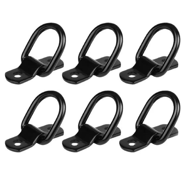 Galvanised carbon steel truck floor hook with black finish for cargo securement