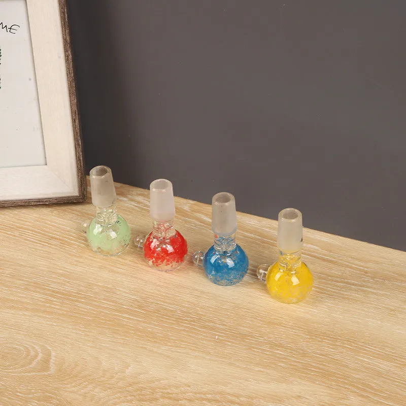 7cm geometric glass cigarette holder in transparent trumpet pipe design showing colour options