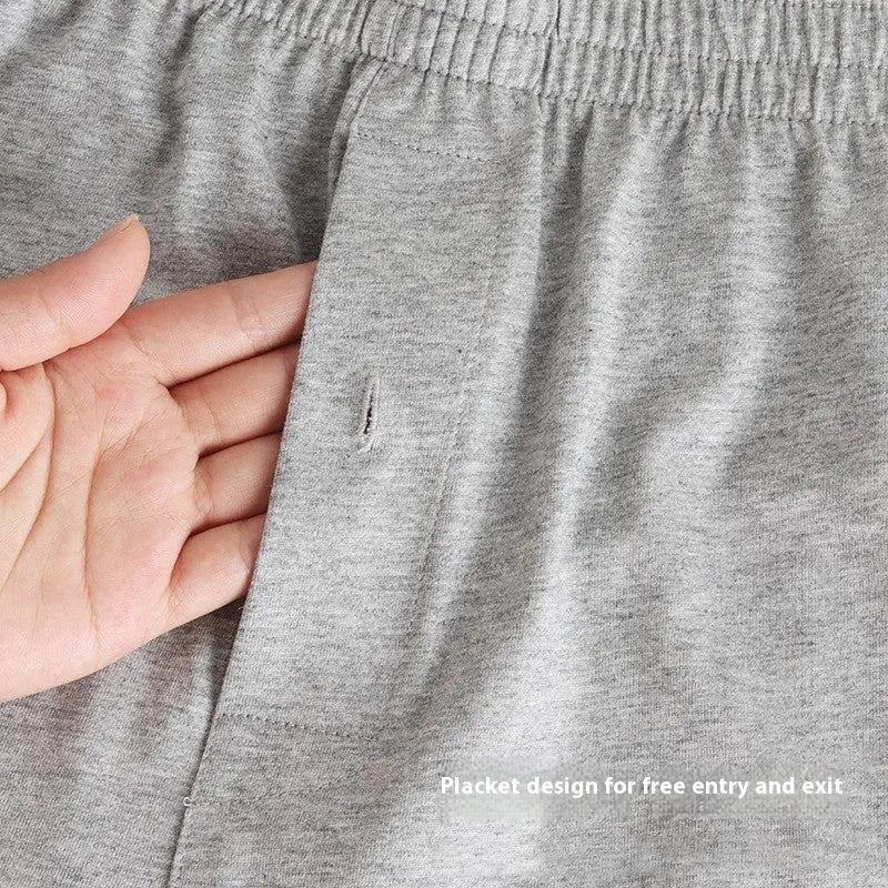 Men's cotton boxer shorts in black, light grey and navy blue colours with high waist and loose fit