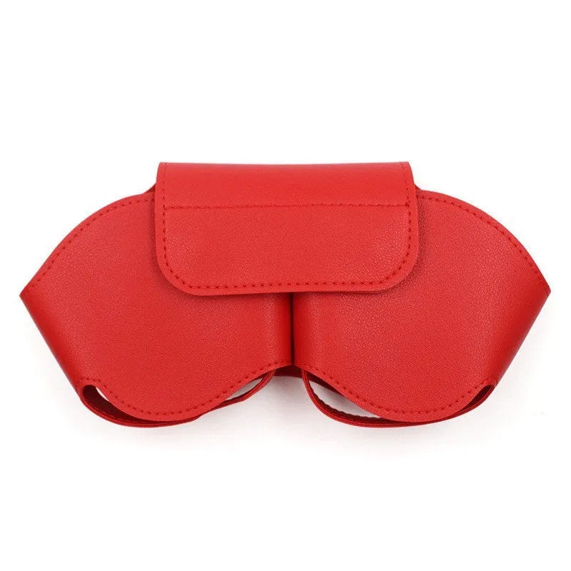 AirPods Max protective case in PU leather showing colour options: black, red, white, green, blue