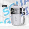 Small 50ml stainless steel portable coffee cup in Japanese style showing blue, grey, orange, and white colour options.