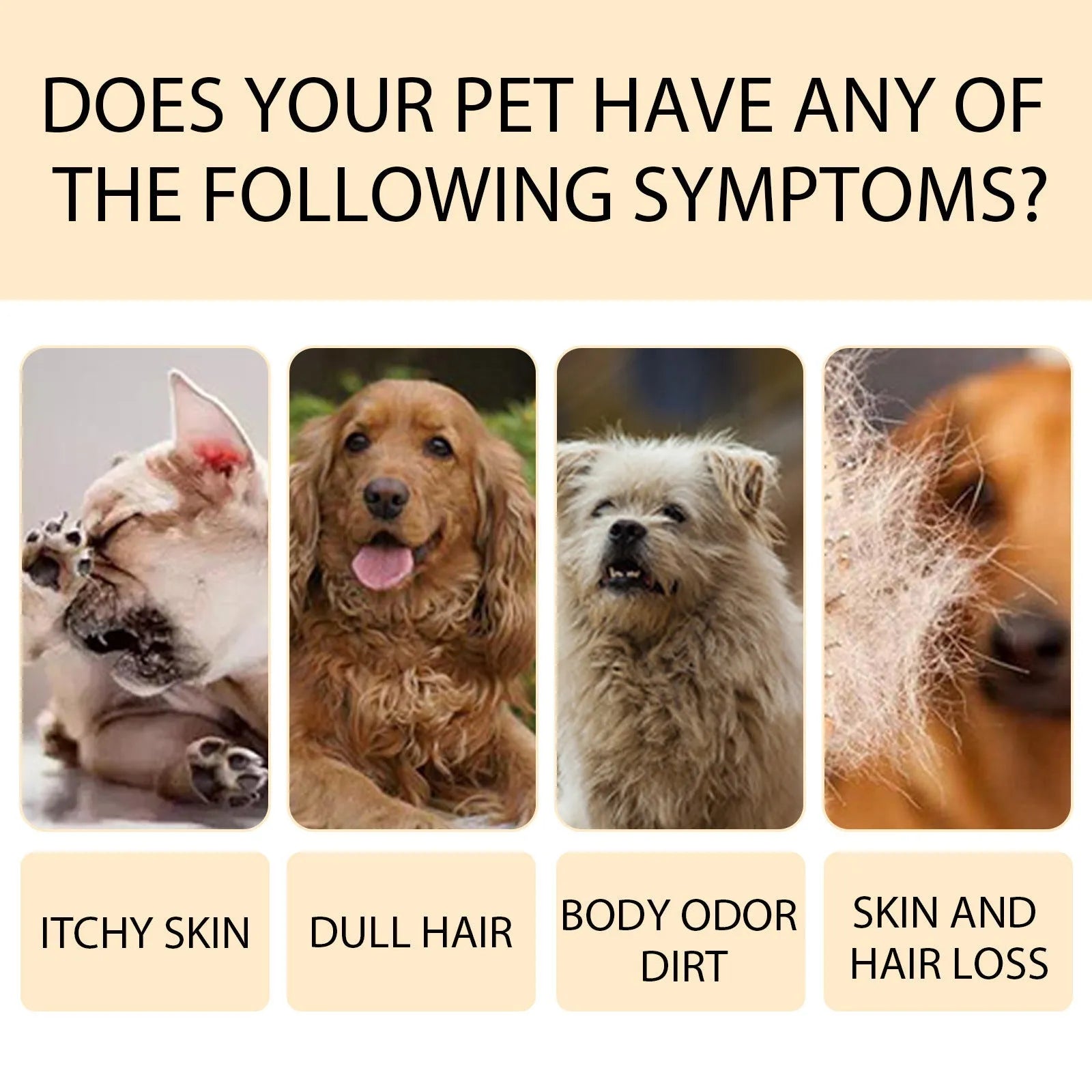 Mild dog shampoo bottle in 100ml or 300ml size for soft, tangle-free coats