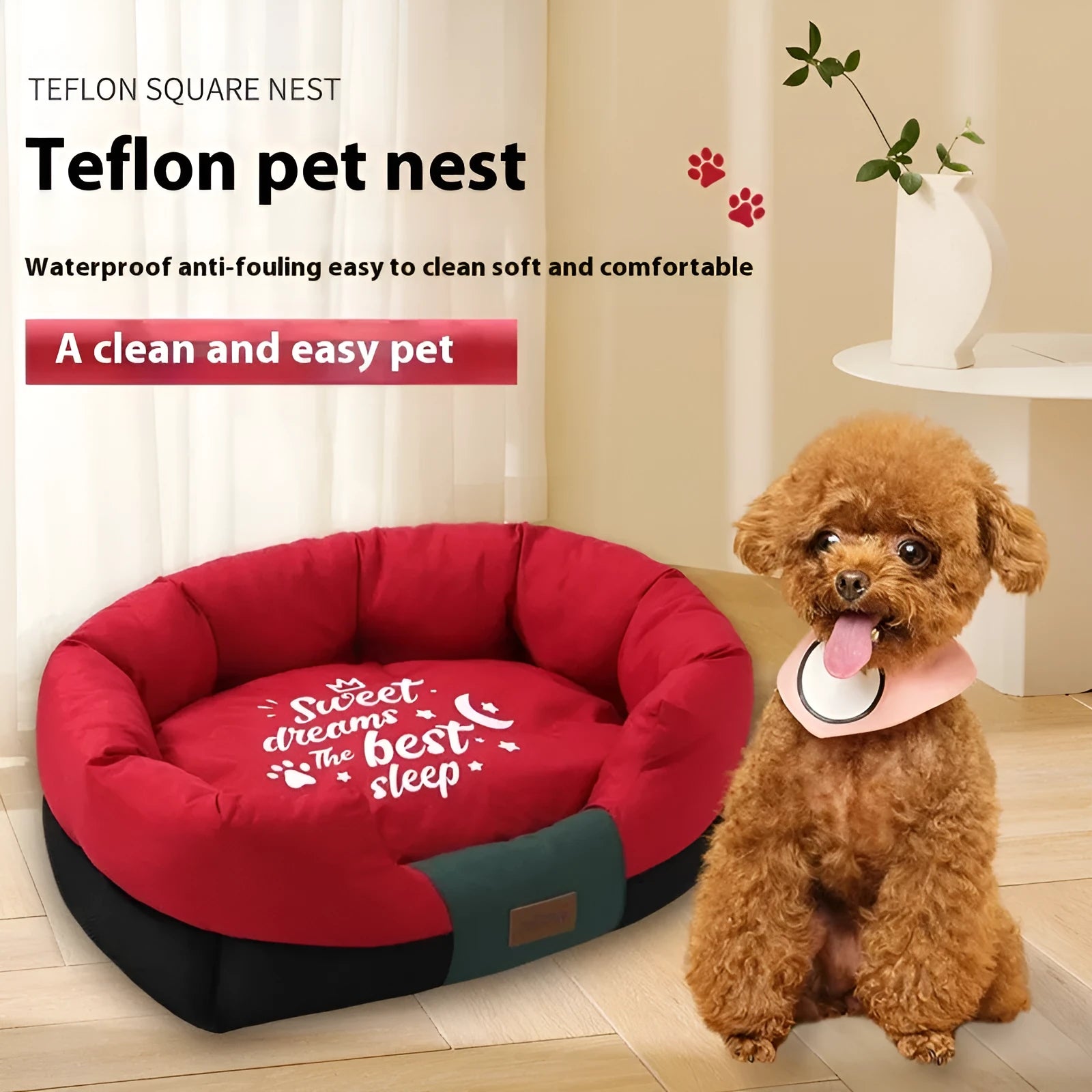 Dog car pet mat in cloth fabric, anti-tearing dirt-resistant, universal fit, available in Christmas Red colour