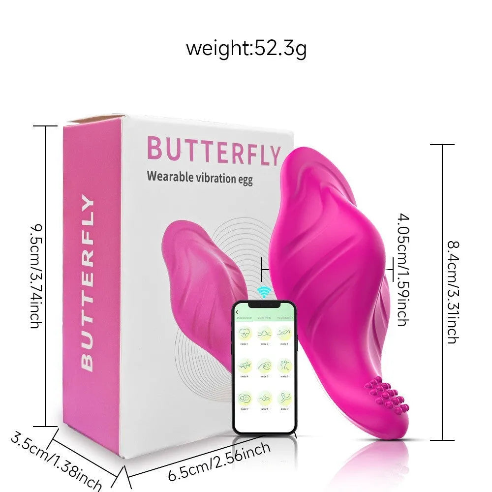 Rose red APP remote control wearable female massager with USB charging port