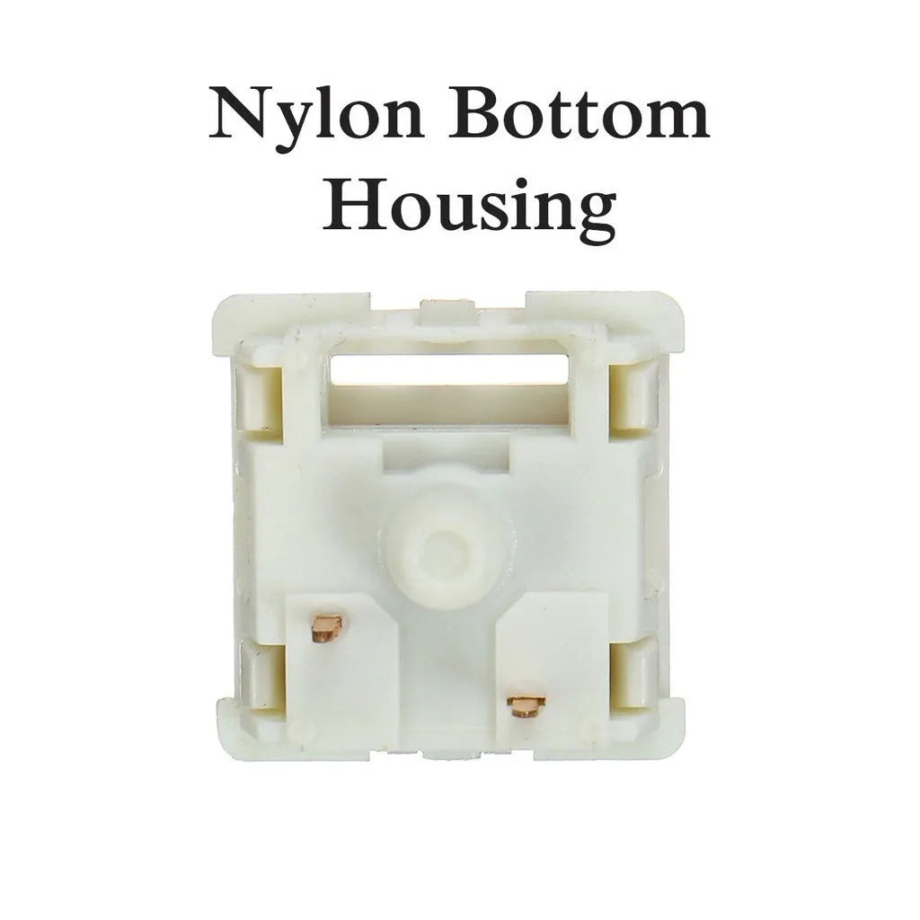 A single clear Panda mechanical keyboard switch for DIY keyboards, shown in a plastic case.