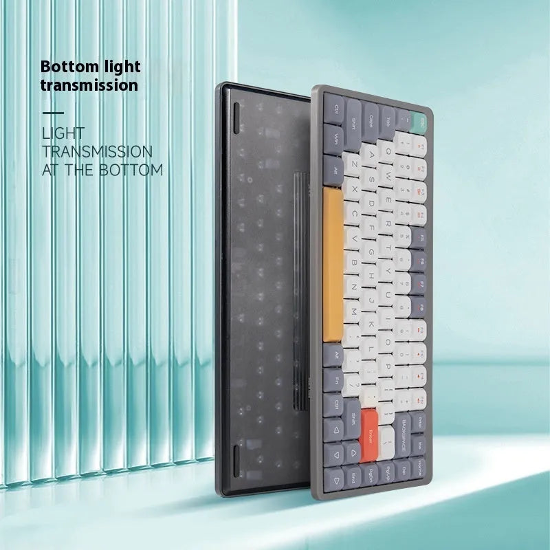 Short axis mechanical keyboard with red switches and white light, black and white colour option, 315.83mm wide