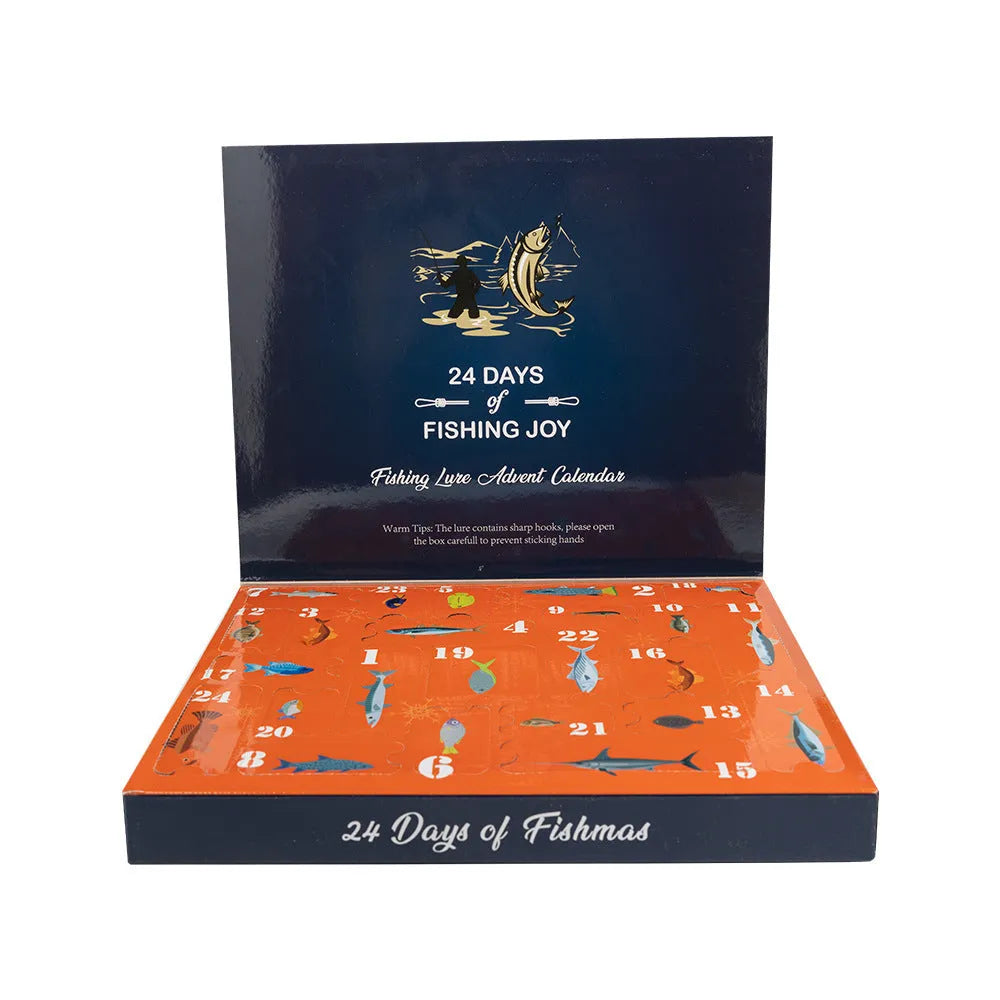 24-piece metal Christmas Mino Bog fishing lure set in blind box with various hook sizes