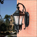 Black European-style outdoor street lamp with IP54 rating for courtyard landscape lighting