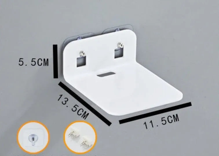 Acrylic right angle camera monitoring bracket, 13.5x11.5x5.5cm, no-drill wall mount in transparent finish