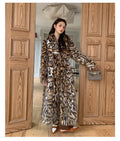 Faux fur street fashion coat with fur collar in long and mid-length styles