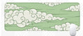 Large office desk mat with Japanese style pattern and natural rubber non-slip base.
