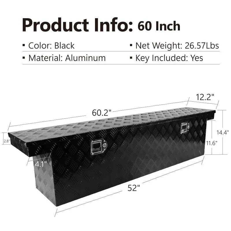 26-inch black aluminium alloy tool case with T-casting box design
