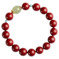Purple Gold Sand cinnabar bracelet with geometric ellipse beads in 6mm, 8mm, or 10mm sizes on a wrist.