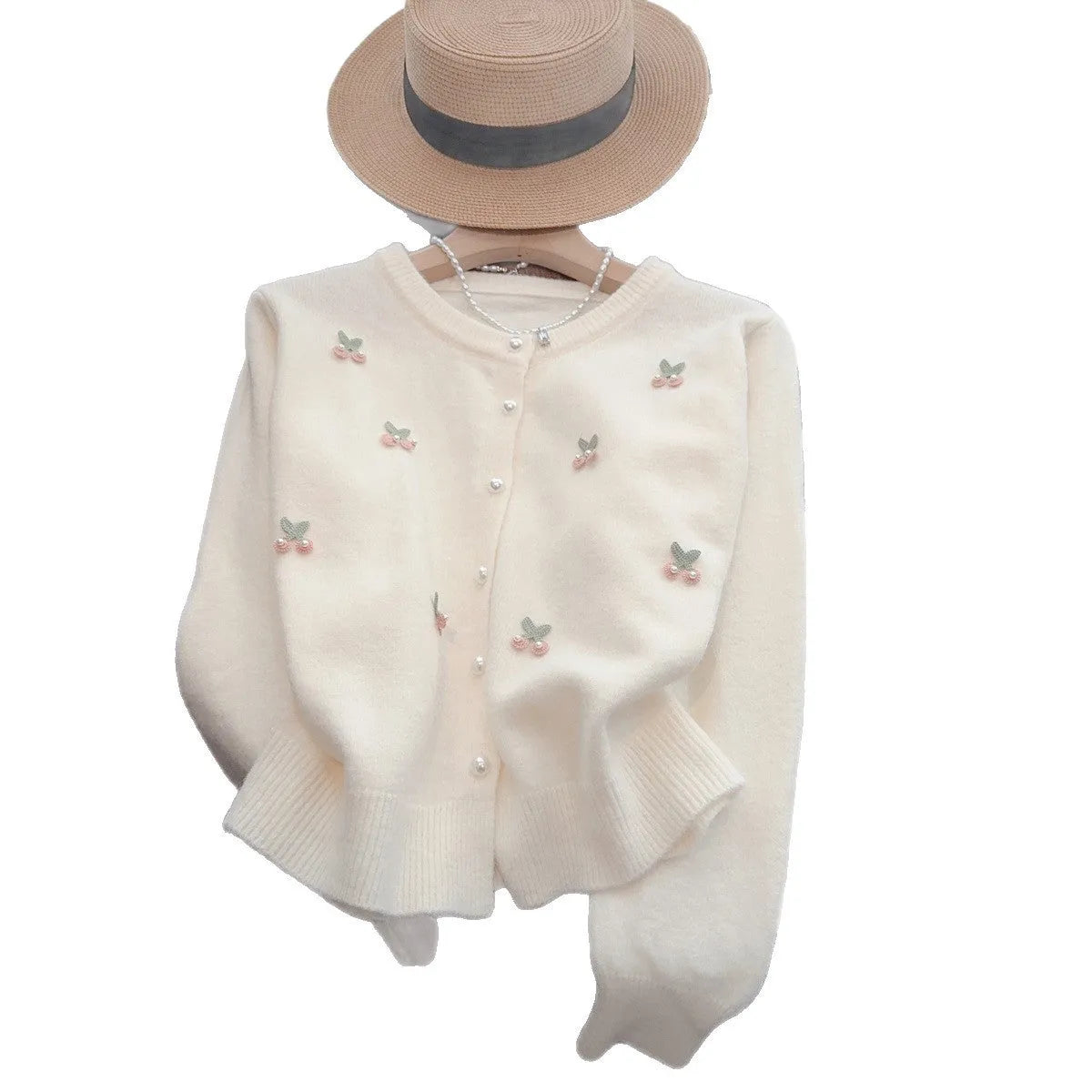 Cashmere cardigan coat with beaded detailing in slim fit design