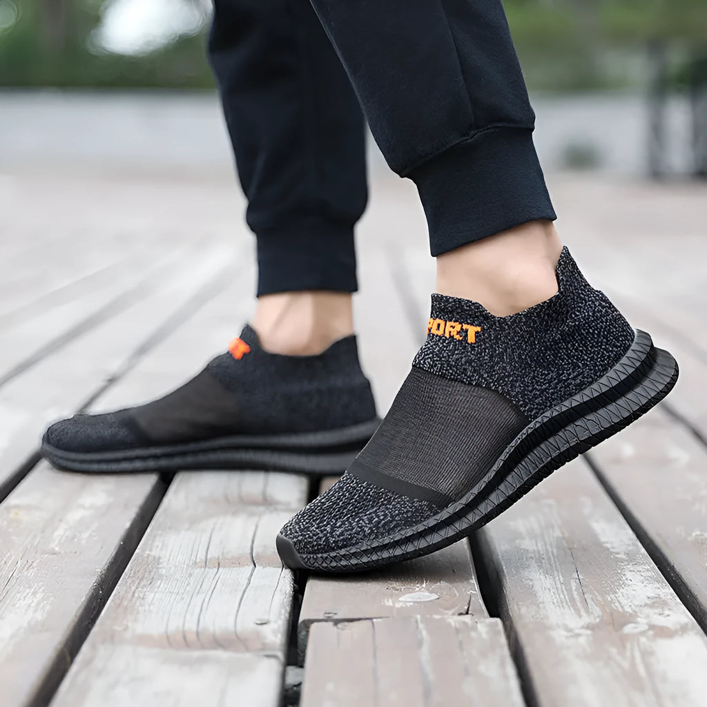 Breathable flyknit low top sock shoes in khaki with lace and hollow details, pair of casual sports shoes