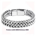 Silver geometric stainless steel men's bracelet with front and back hip hop design