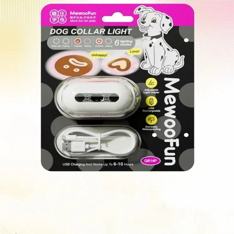Pet luminous collar with colour pattern modes including Fresh Pink, Delicate Gray, Cure Green and Caramel Mocha options