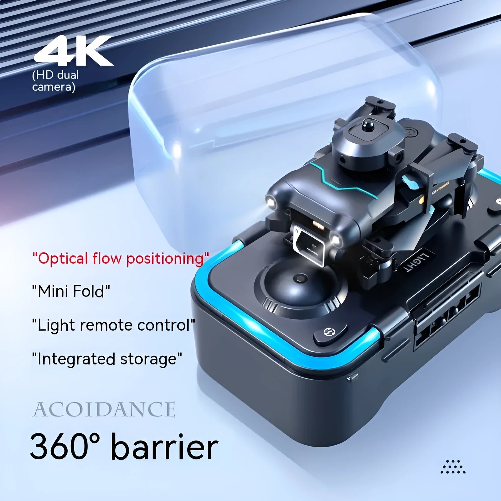Fully obstacle avoidance four-axis drone with optical flow hover and dual camera for aerial photography