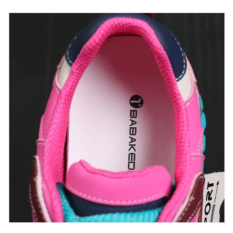 Thick-soled leather sports casual shoes with wedge heel and round toe in four colour options