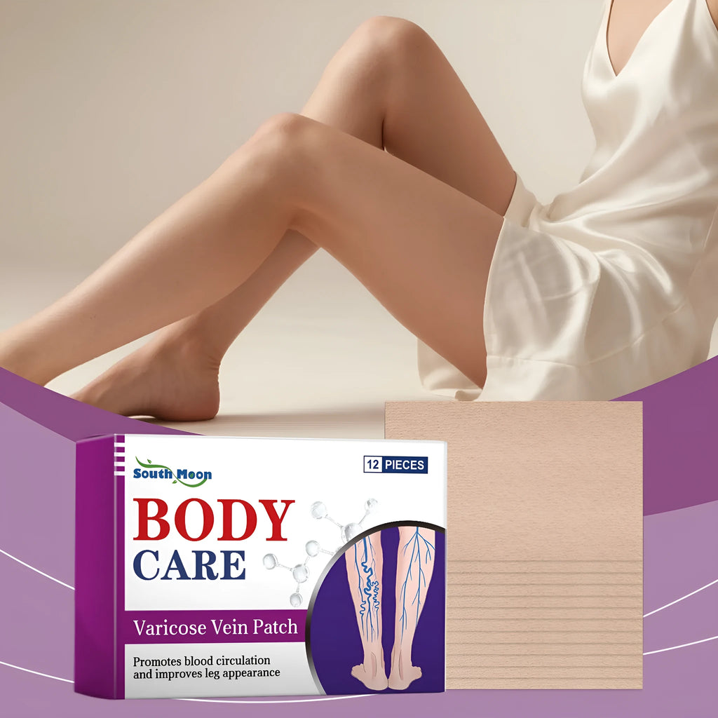 Pack of 12 leg care patches for massage with plant ingredients.