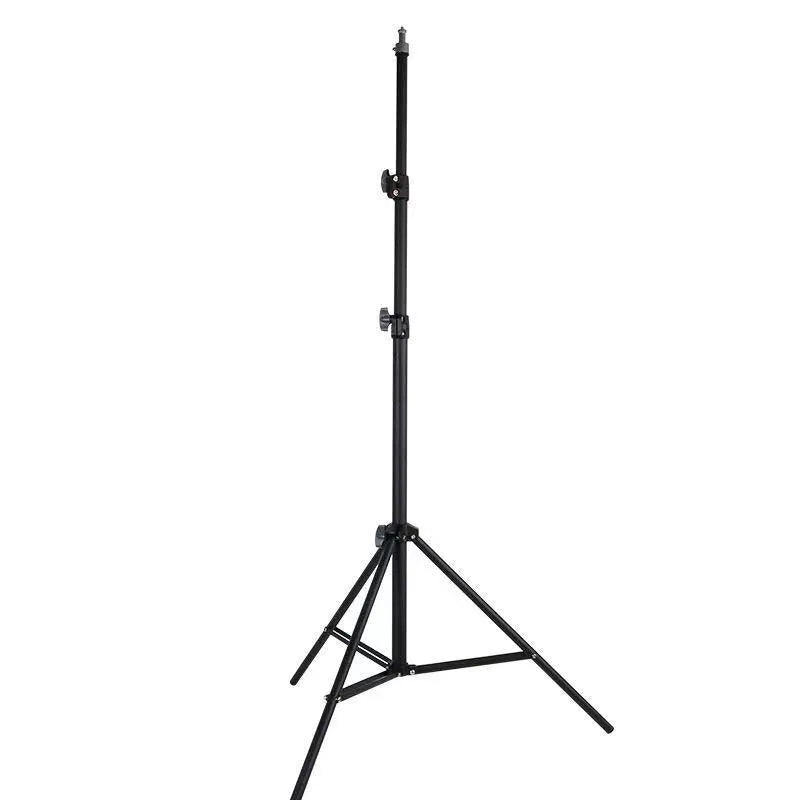 2.1m frosted carbon steel tripod light stand with mobile phone holder on floor