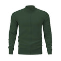 Men's zip-front cotton sweater with stand collar in solid colour options