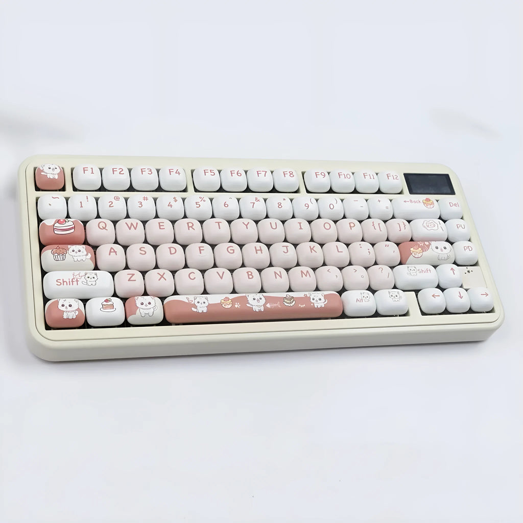 Cartoon dessert cat sublimation key cap for mechanical keyboards in pastel colours