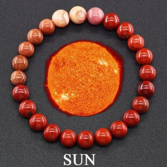 Unisex matte 10mm stone bead bracelet in vintage finish on wrist