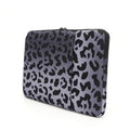 Leopard print laptop sleeve for 13-inch to 16-inch computers with waterproof anti-shock protection