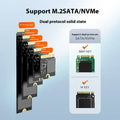 Black external hard disk enclosure for NVMe M.2 SSD with Type-C port