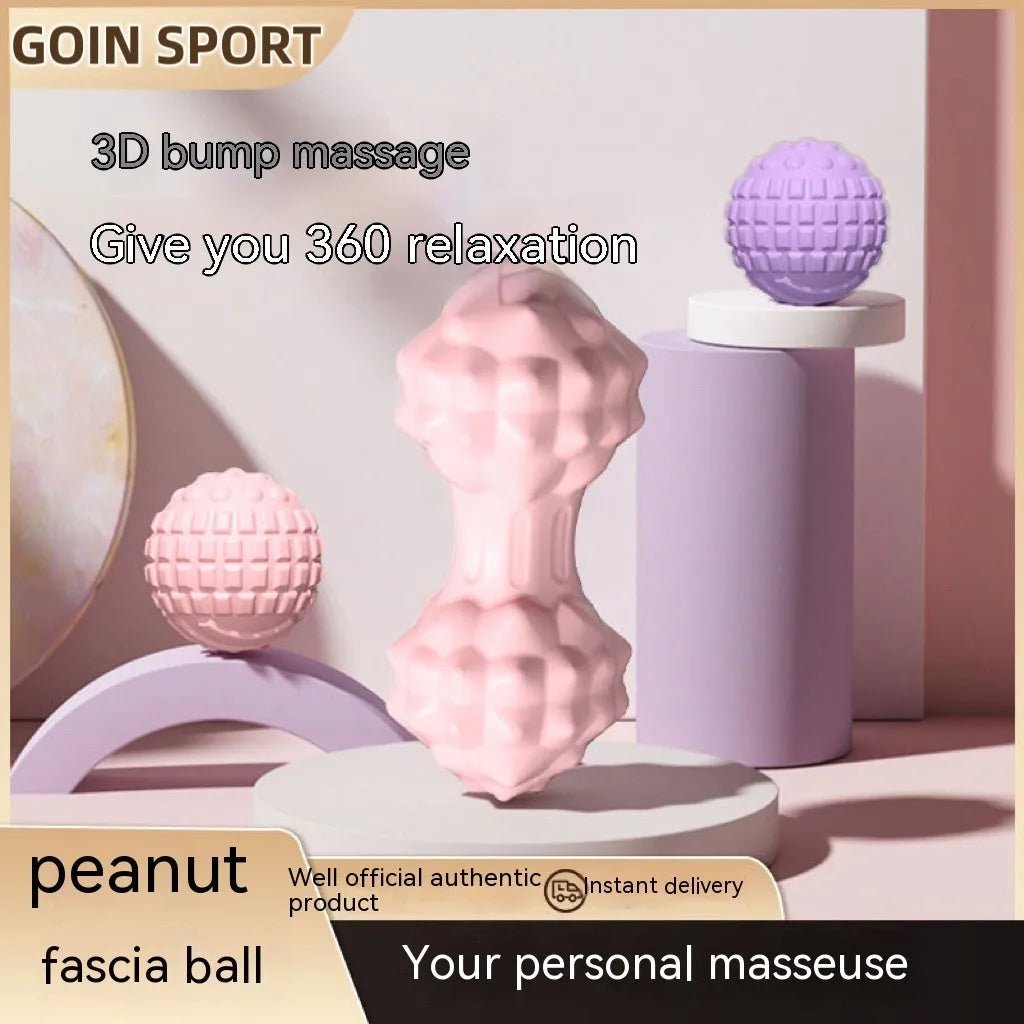 A blue TPR foot massage ball, 6cm in diameter, resting on a plain surface.