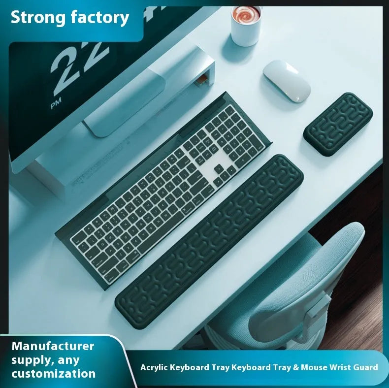 Double sided memory foam keyboard and mouse pad wrist rest set in various colours