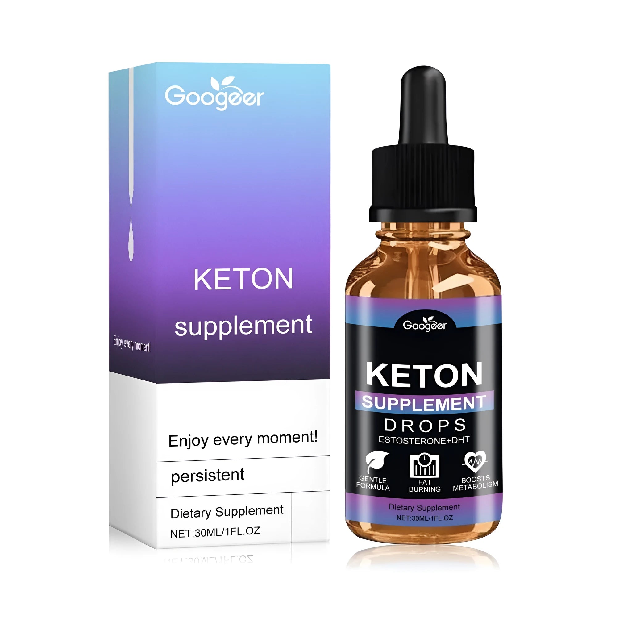 30ml bottle of Vitex negundo dietary supplement drops with liquid formula visible