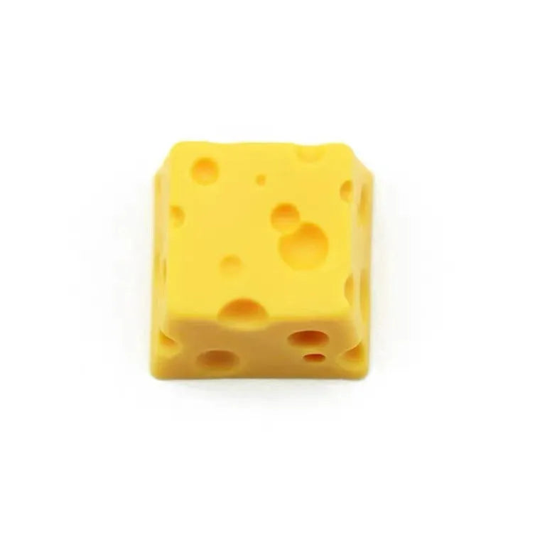 Yellow resin cheese wedge key cap for mechanical keyboards with Cherry MX compatibility