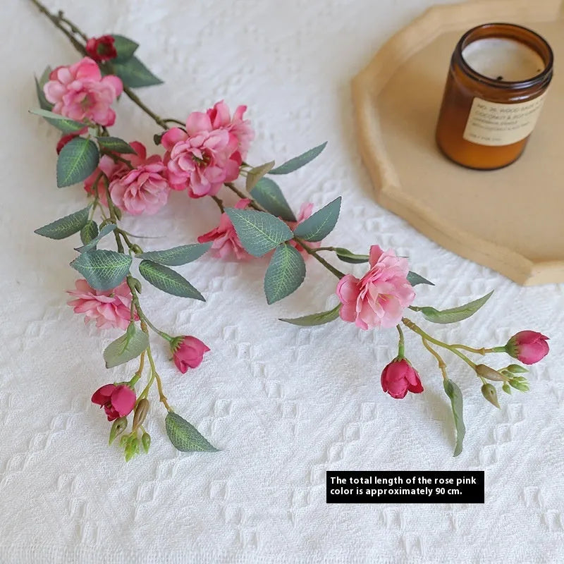 Single artificial silk camellia flower in Chinese retro style, available in four colours for wedding decoration