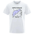 Funny Hippotenuse Opposite Adjacent maths print on a loose-fit cotton T-shirt.