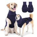 Army Green polyester dog calming anxiety vest on a medium-sized dog