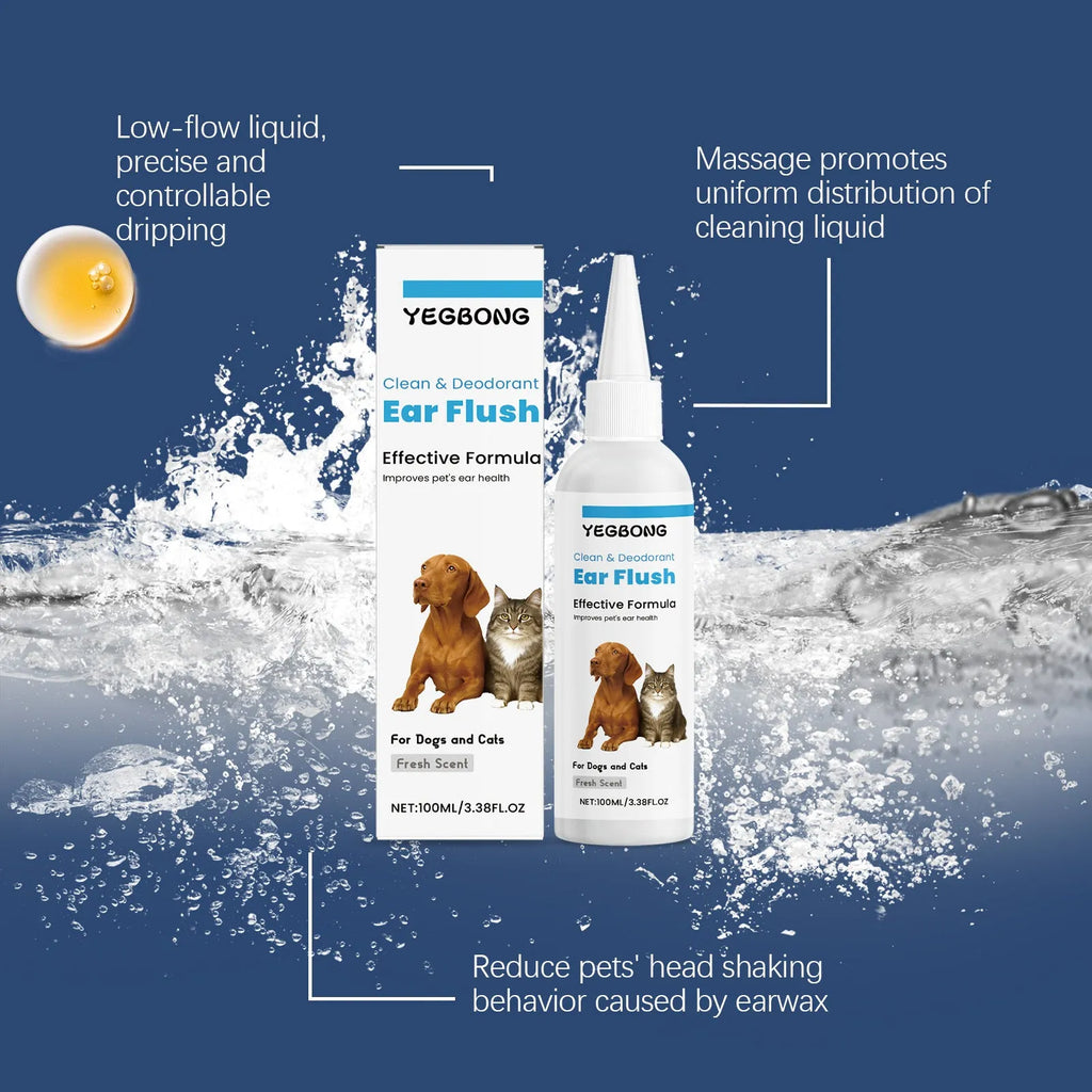 100ml bottle of dogs and cats ear cleaner with applicator tip for gentle earwax removal