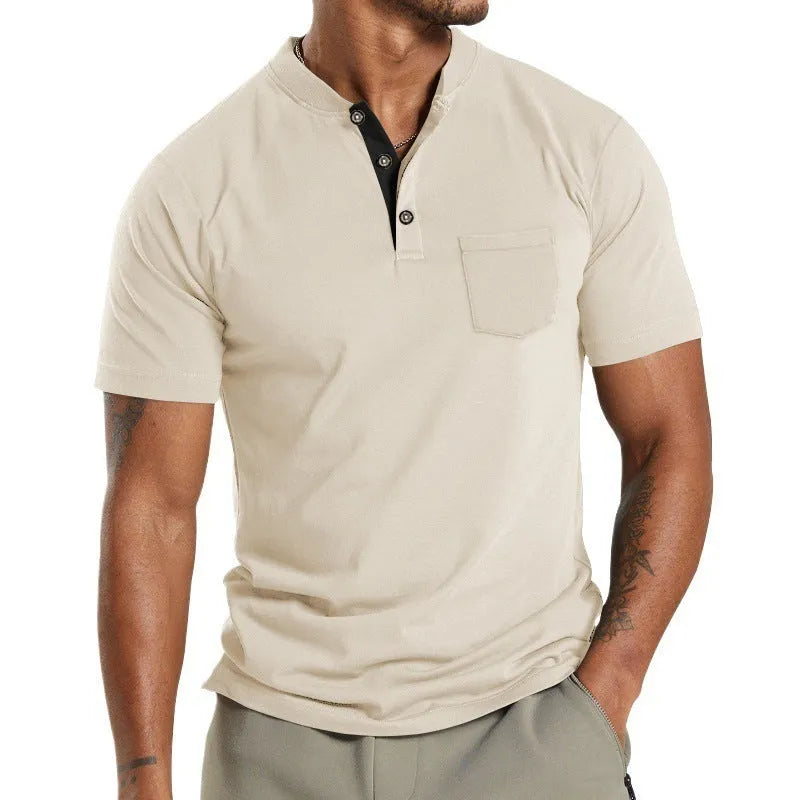Men's plus size short sleeve button shirt in Army Green colour with a chest pocket.