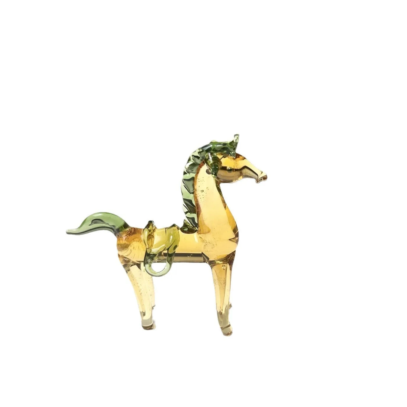 Brown glazed horse office decoration with coloured glaze finish