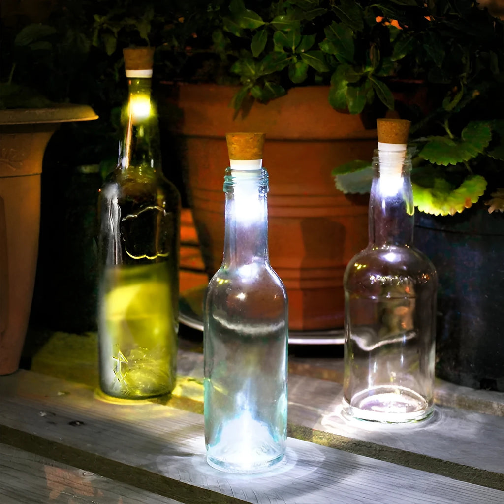 LED rechargeable luminous bottle cap cork light for holiday decoration with plastic shell