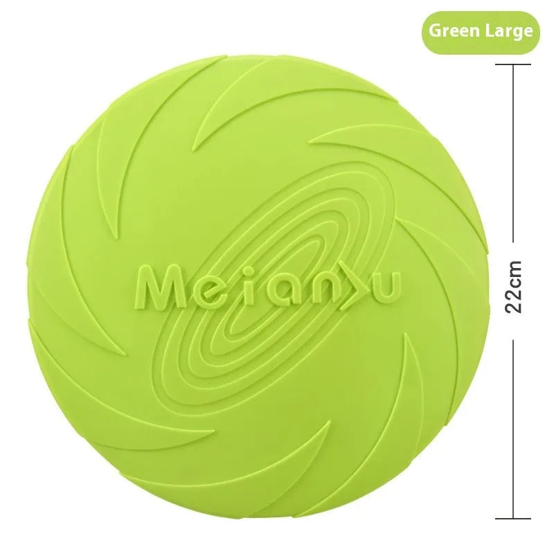 Soft rubber dog frisbee flying disc in blue, green and red colour options