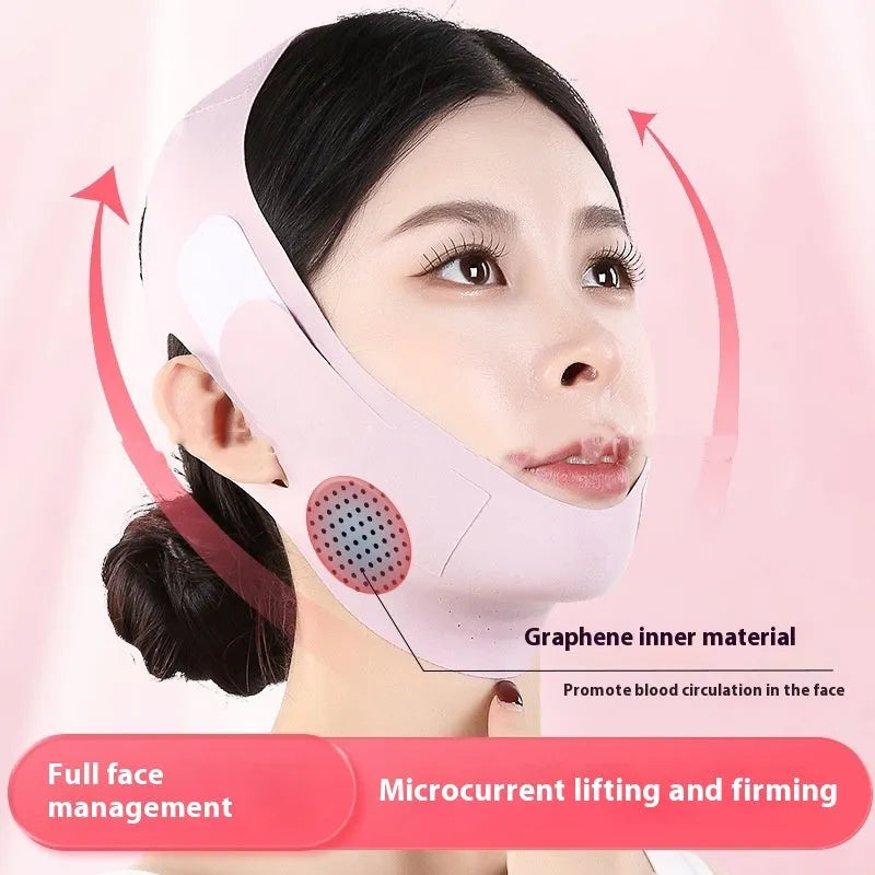 Purple and green graphene V-face shaping masks for facial lifting and tightening