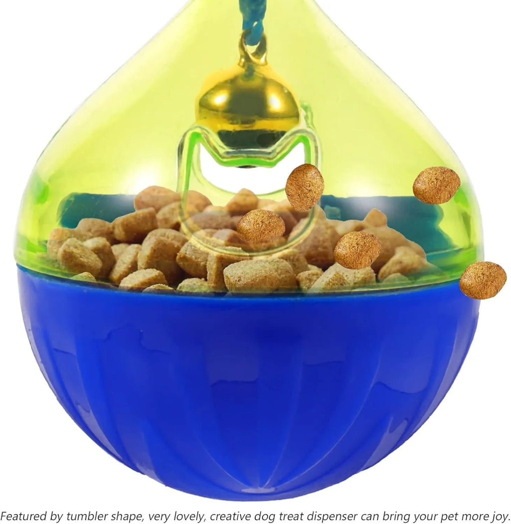 Interactive pet treat dispenser tumbler toy for dogs and cats