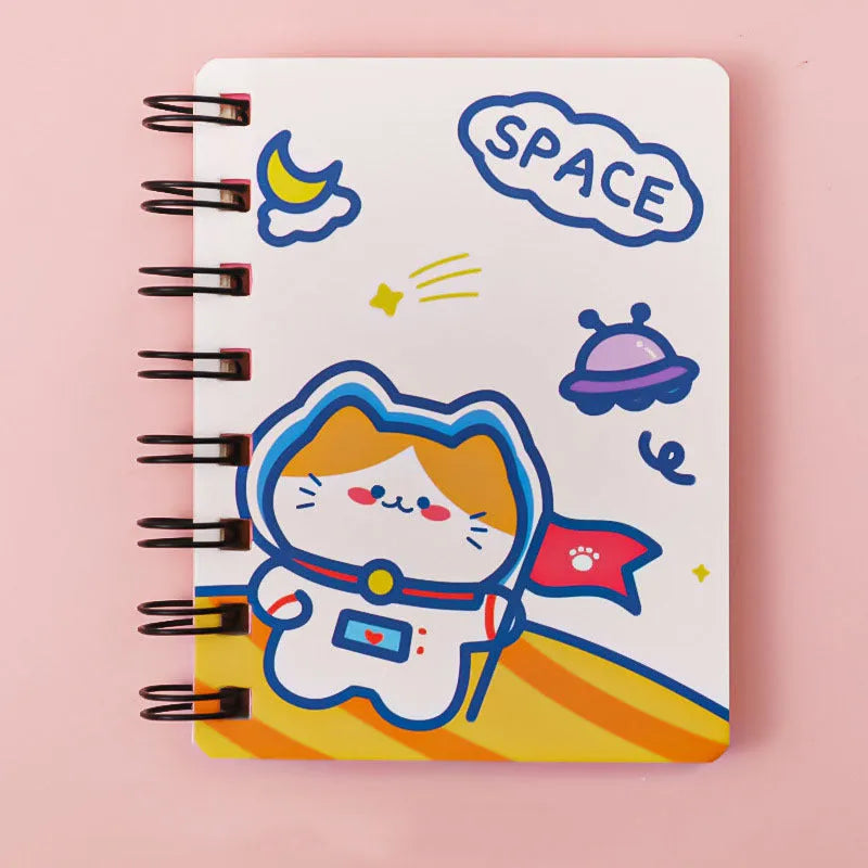 Astronaut Flipped Portable Pocket Notebook with space-themed cover design showing 10.5cm x 8cm dimensions