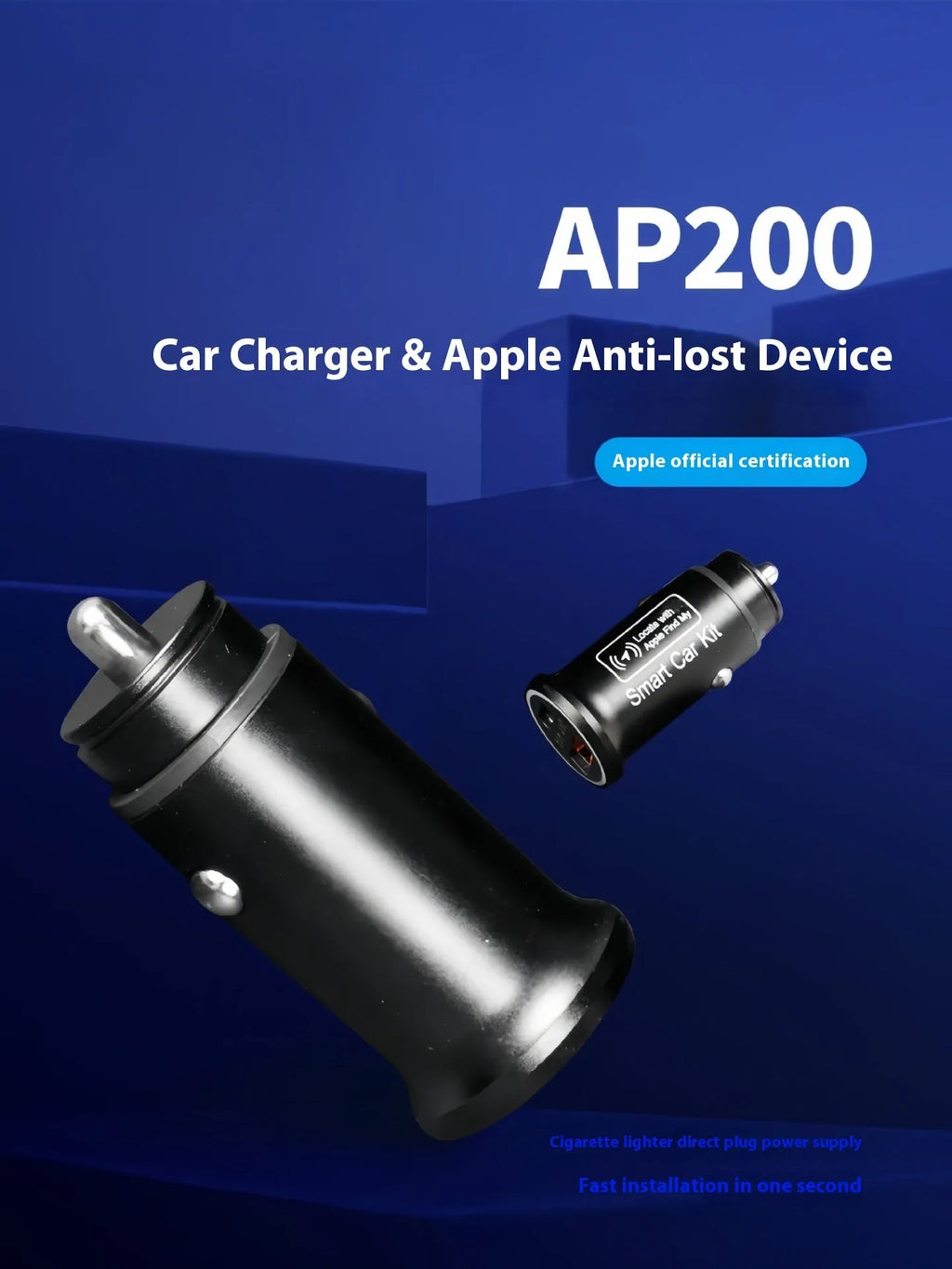Black ABS car GPS tracker device designed to plug into a vehicle's 12V charger socket.